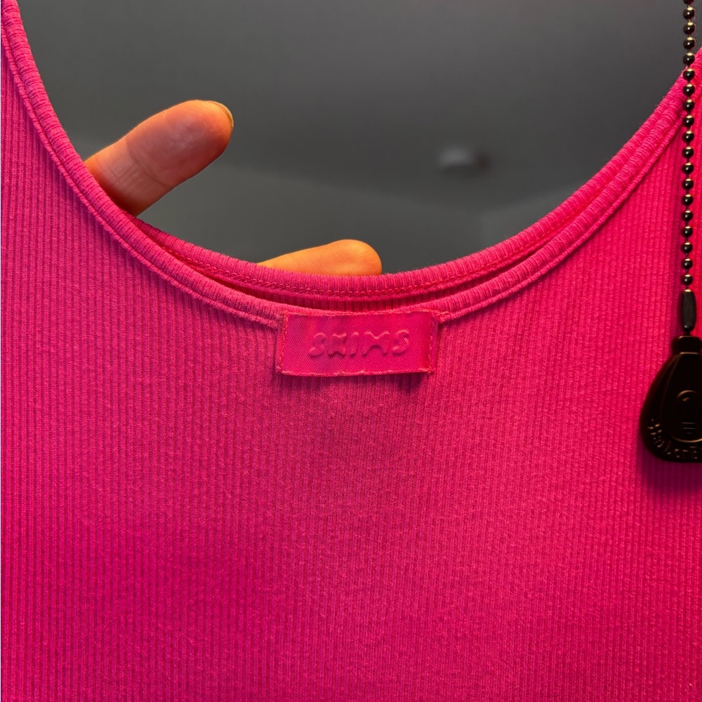 SKIMS Hot Pink Ribbed Maxi Dress